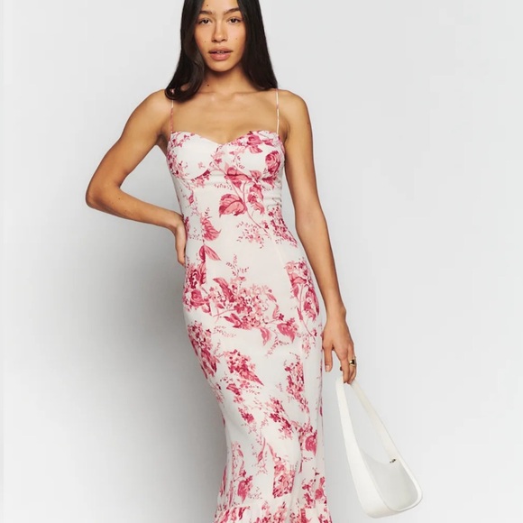 Reformation Fallon Floral Pink Maxi Dress - Picture 4 of 15